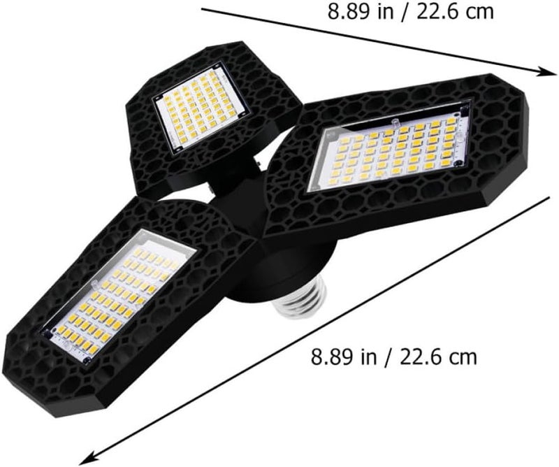 LIFKOME LED Warehouse Light Folding Garage Ceiling Lamp 80w Daylight 3-Leaf Adjustable Mining Workshop Lighting Fixture - Image 2
