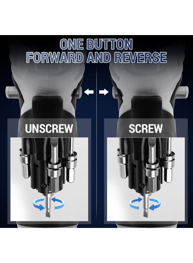 Rechargeable cordless electric drill and screwdriver, 90-degree rotating, 3.6V, 19-in-1 portable cordless screwdriver set with USB cable and LED light for home, office, and home maintenance use. - Image 5