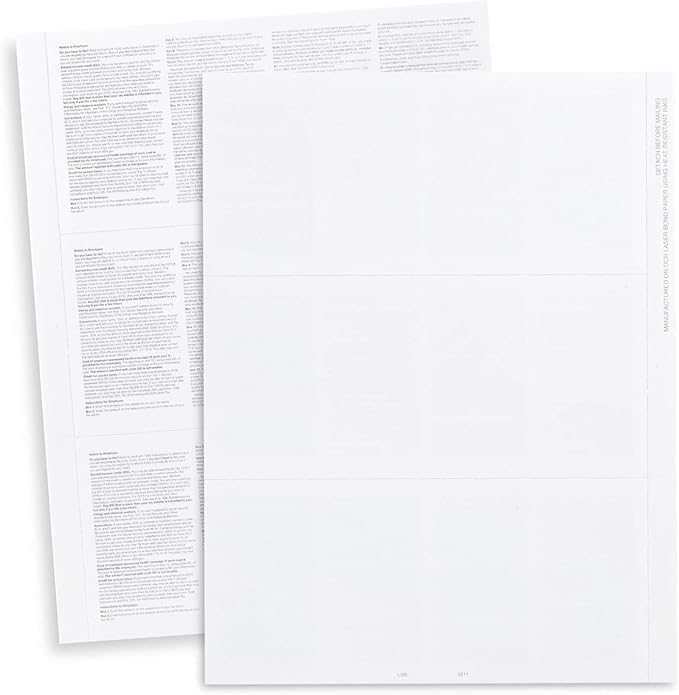 Dutymark W2 Forms Blank 3 Up Tax Forms 2025 withEnvelopes, Perforated Paper With Back Instructions For 50 Employees, and 50 Self-Seal Envelopes,Works with Printers, Great for QuickBooks and Accounting Software - Image 5