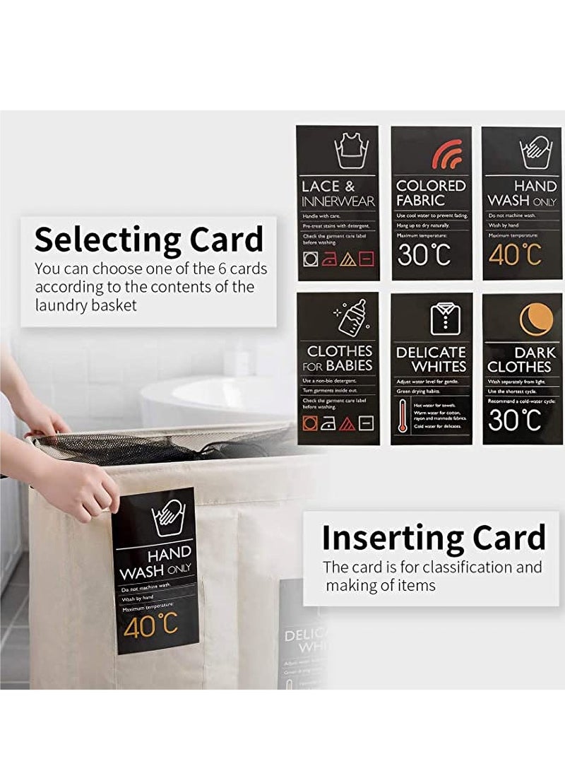 Dubkart Laundry Sorter, Laundry Hamper 3 Section, 120L Laundry Cart with Card Pockets & Lockable Wheel, Clothes Organizer with Handles & Mesh Cover for Living Room, Storage Basket for Toys Blanket - Image 2