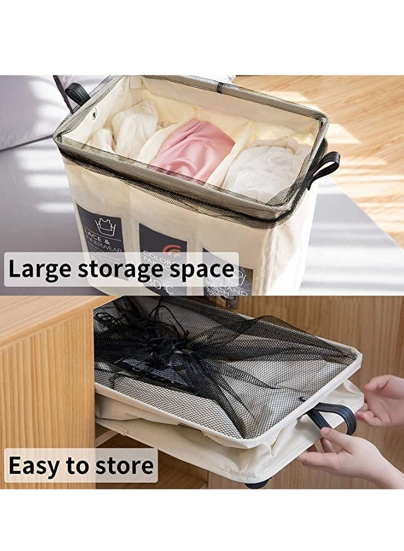 Dubkart Laundry Sorter, Laundry Hamper 3 Section, 120L Laundry Cart with Card Pockets & Lockable Wheel, Clothes Organizer with Handles & Mesh Cover for Living Room, Storage Basket for Toys Blanket - Image 4