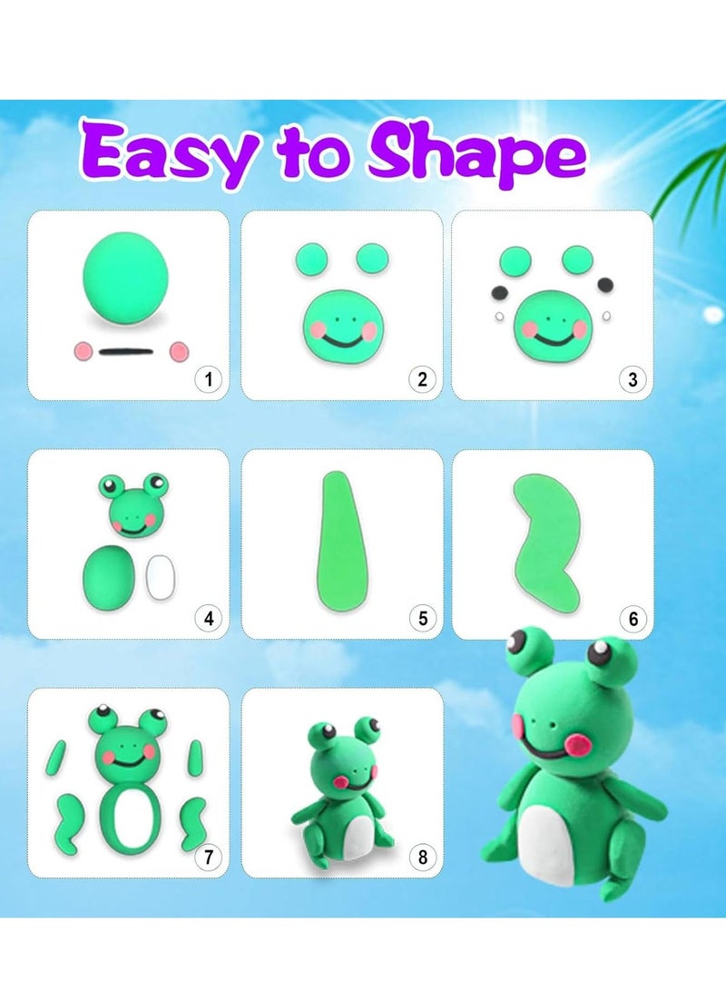 Bebiland 48 Colors Air Dry Clay, Modeling Clay Kit with 3 Sculpting Tools, DIY Plasticine for Children Education - Image 2