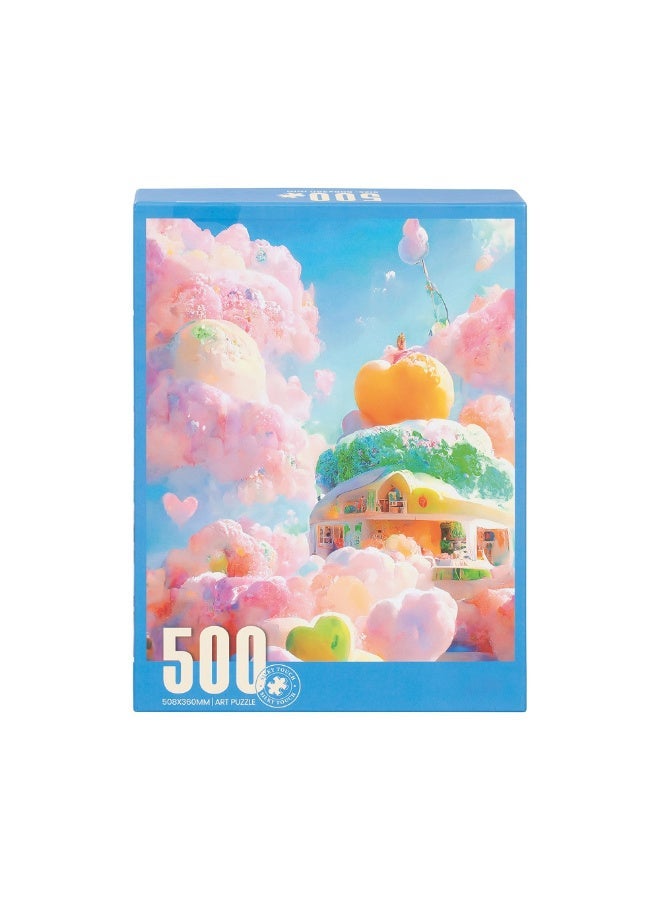 500-piece art jigsaw puzzle, ‘Colourful Cloud House’ design, 508×360 mm - Image 4
