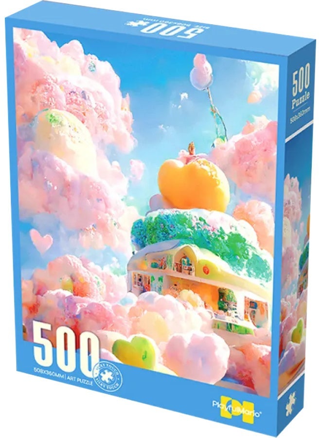 500-piece art jigsaw puzzle, ‘Colourful Cloud House’ design, 508×360 mm - Image 5