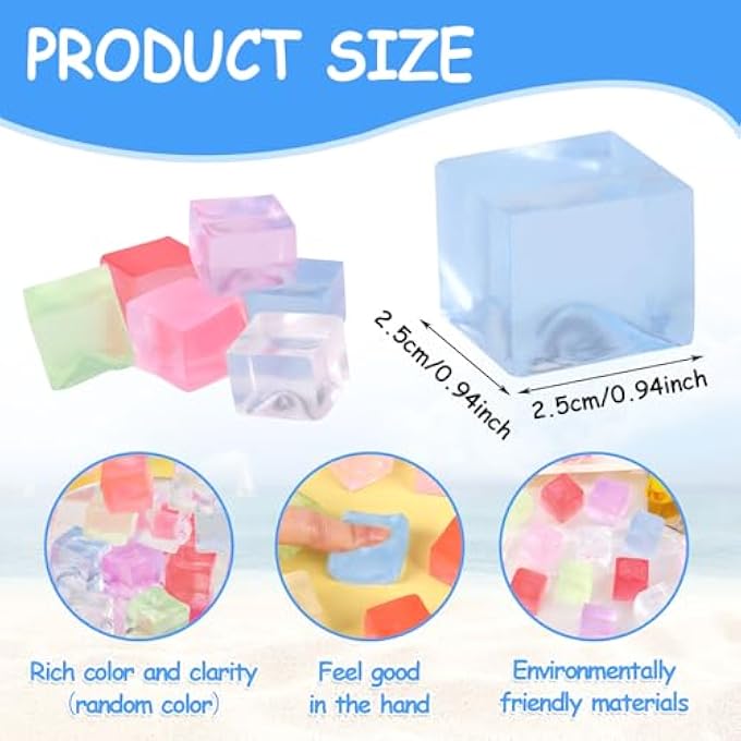 JOFONY 24PCS Squeeze Cubes Ball,Mini Ice Cube Squishy Ice Sensory Toys Anxiety Toys for Boys Girls and Adults with ADHD and Autism - Image 2