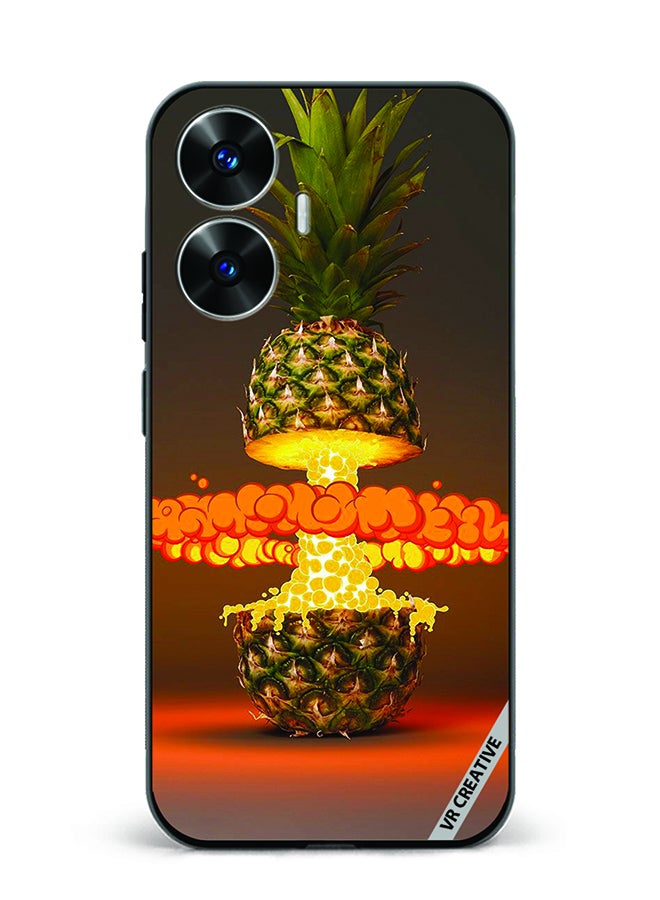 VR CREATIVE Protective Case Cover For Realme C55 Fire Pineapple Design Multicolour - Image 1
