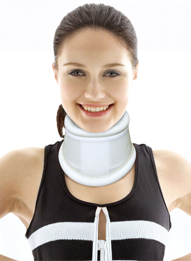 Adjustable 2-Piece Plastic Cervical Collar, Rigid Neck Support Brace with Ventilation Holes & Soft Padding