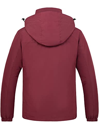 wantdo Women's Mountain Skiing Jacket Softshell Snowboarding Winter Coat Windbreaker Wine Red M - Image 3