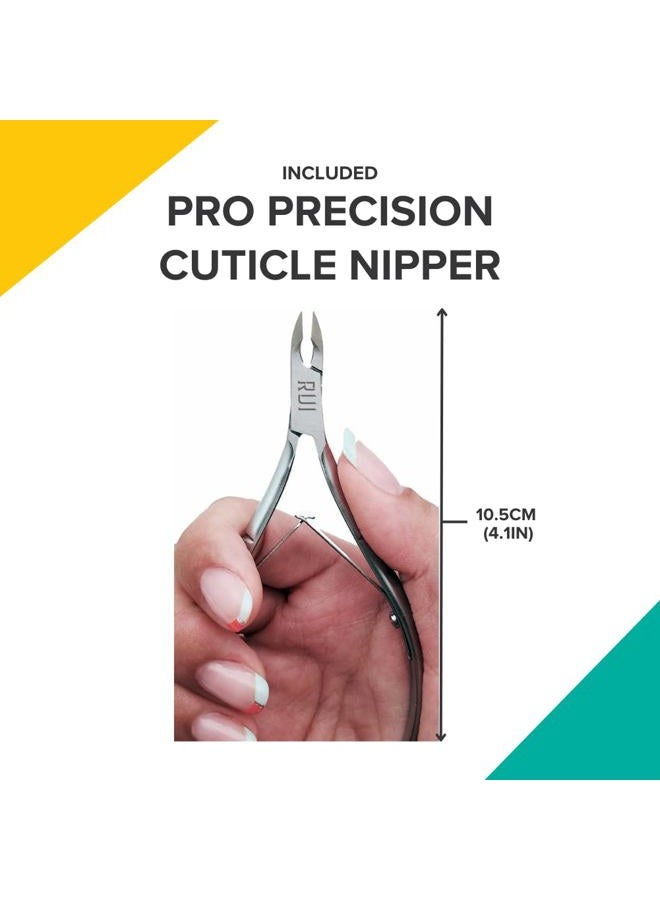 Rui Smiths Pro Stainless Steel 8-Piece Manicure Kit For Home And Salon With Professional Precision Cuticle Nipper And Metal Pusher Style No. 105 - Image 5