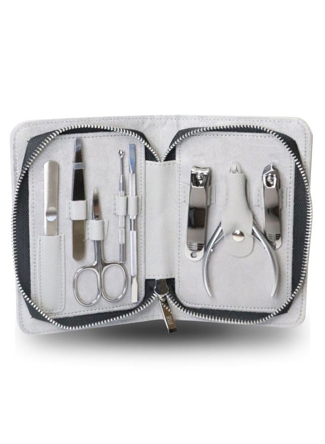 Rui Smiths Pro Stainless Steel 8-Piece Manicure Kit For Home And Salon With Professional Precision Cuticle Nipper And Metal Pusher Style No. 105 - Image 1