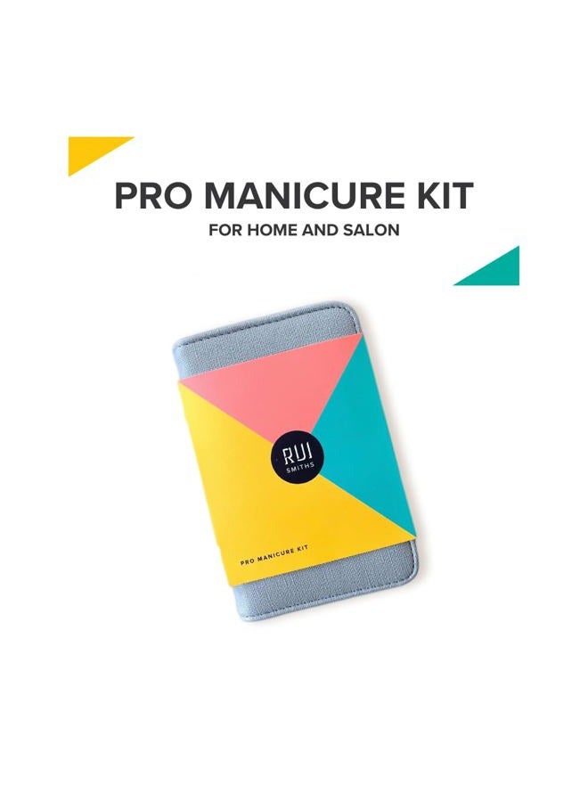 Rui Smiths Pro Stainless Steel 8-Piece Manicure Kit For Home And Salon With Professional Precision Cuticle Nipper And Metal Pusher Style No. 105 - Image 2