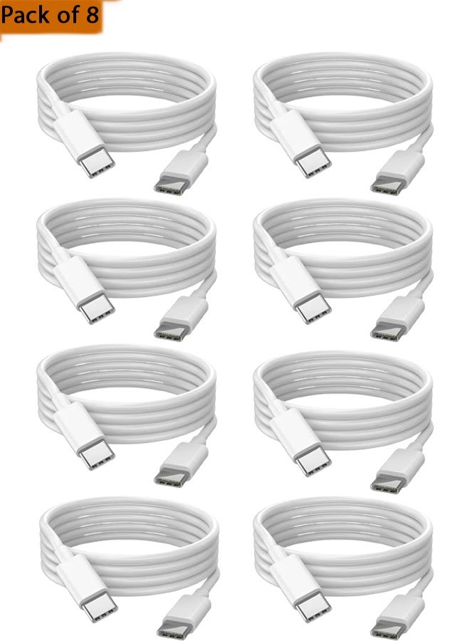 Taimi Pack of 8 USB-C to USB-C Fast Charging Cables White 2m, 60W - Image 1