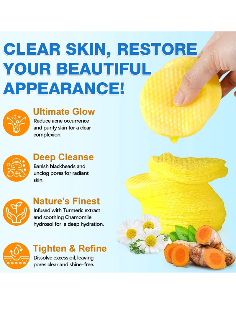 VOGSIG 40Pcs Kojic Acid and Turmeric Cleansing Pads for Dark Spots Helps Balance Skin Oil and Water Fade Spot Remove Excess Keratin Clean Oil Refines Pores Turmeric Kojic Acid Cleansing Pads  - Image 3