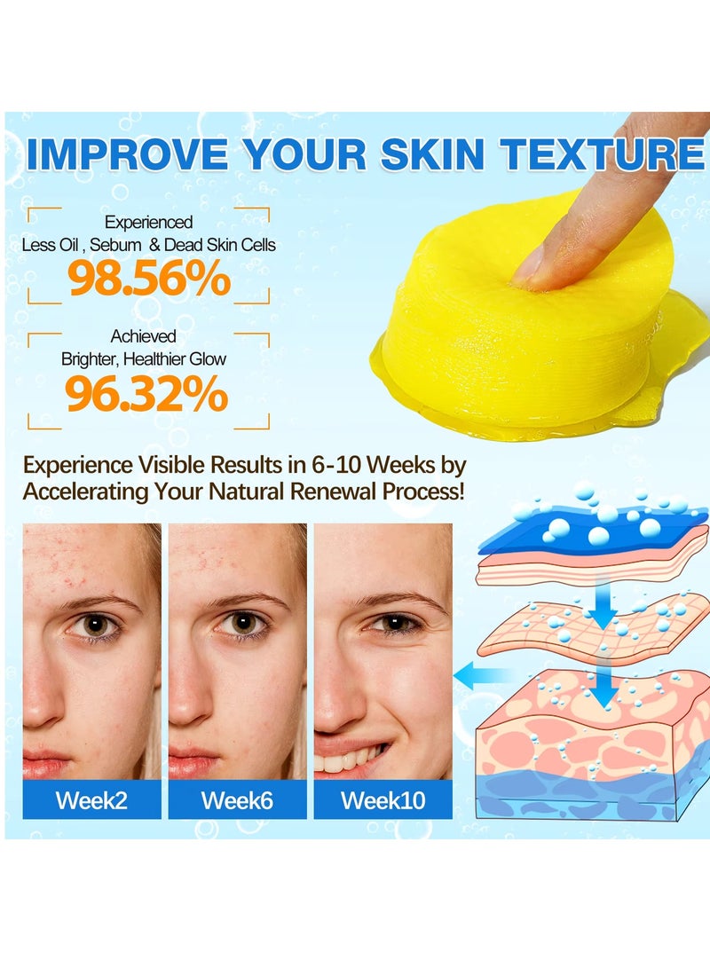 VOGSIG 40Pcs Kojic Acid and Turmeric Cleansing Pads for Dark Spots Helps Balance Skin Oil and Water Fade Spot Remove Excess Keratin Clean Oil Refines Pores Turmeric Kojic Acid Cleansing Pads  - Image 5