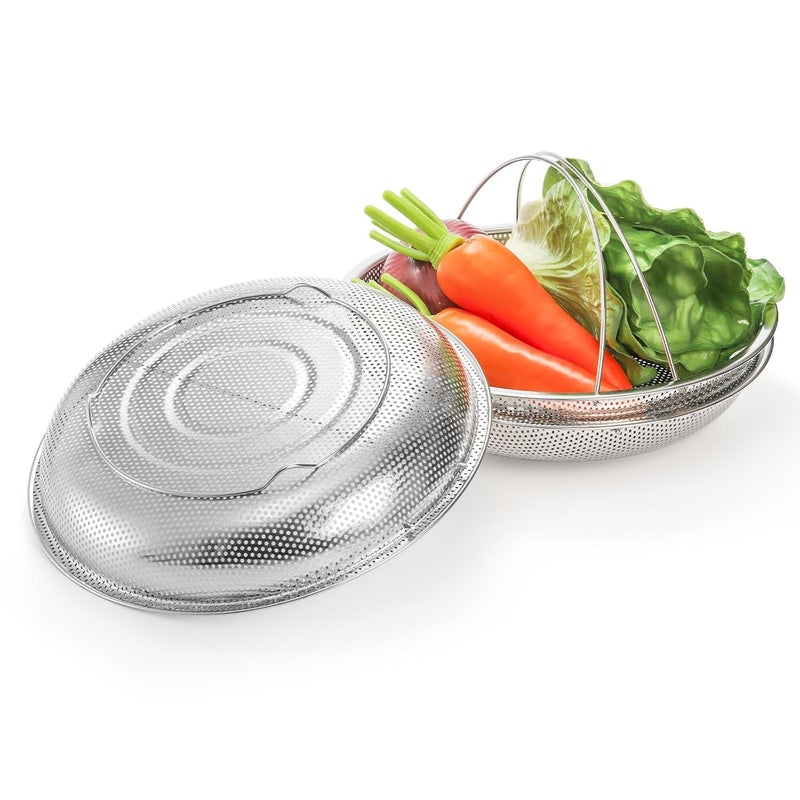 TINKDAS TINKDAS Steamer Basket Stainless Steel, All-In-One Vegetable Veggie Steamer Rack, Steaming Rack Stand with Handles, Steamer for Cooking, Steam Tray with legs, Dishwasher Safe - Image 4