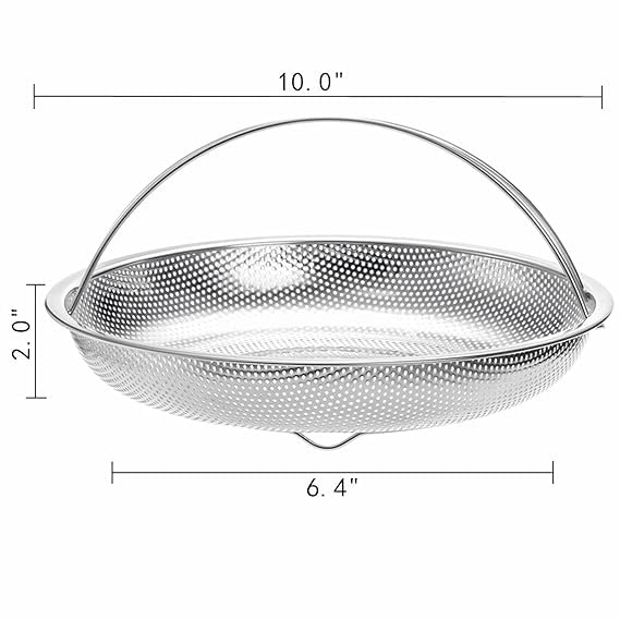 TINKDAS TINKDAS Steamer Basket Stainless Steel, All-In-One Vegetable Veggie Steamer Rack, Steaming Rack Stand with Handles, Steamer for Cooking, Steam Tray with legs, Dishwasher Safe - Image 3