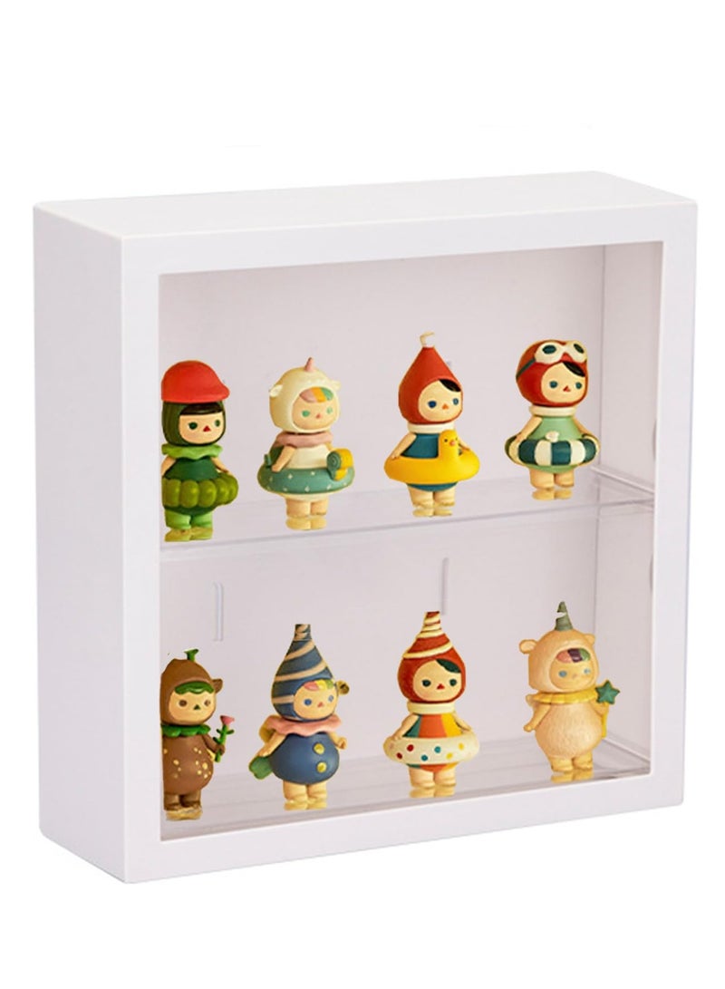 Excefore Clear Display Case for Figures, Adjustable Display Wall-Mounted Doll Storage Box, Dust and Moisture Proof Display Box, Suitable for Figures Collectibles Toys (White)  - Image 1