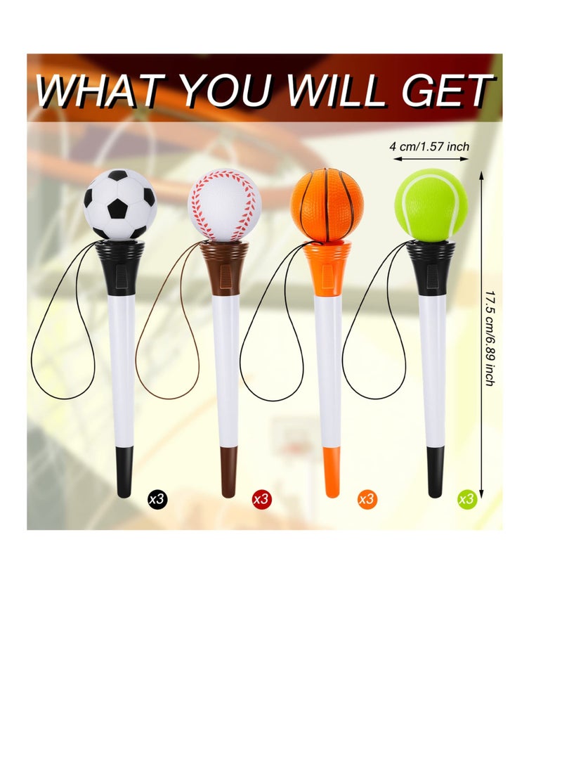 KASTWAVE 12 Pcs Ballpoint Pens, Baseball Football Tennis Soccer Pens, Sports Novelty Pens for Kids, Funny  Pens for Student Soccer Themed Party Favors - Image 2