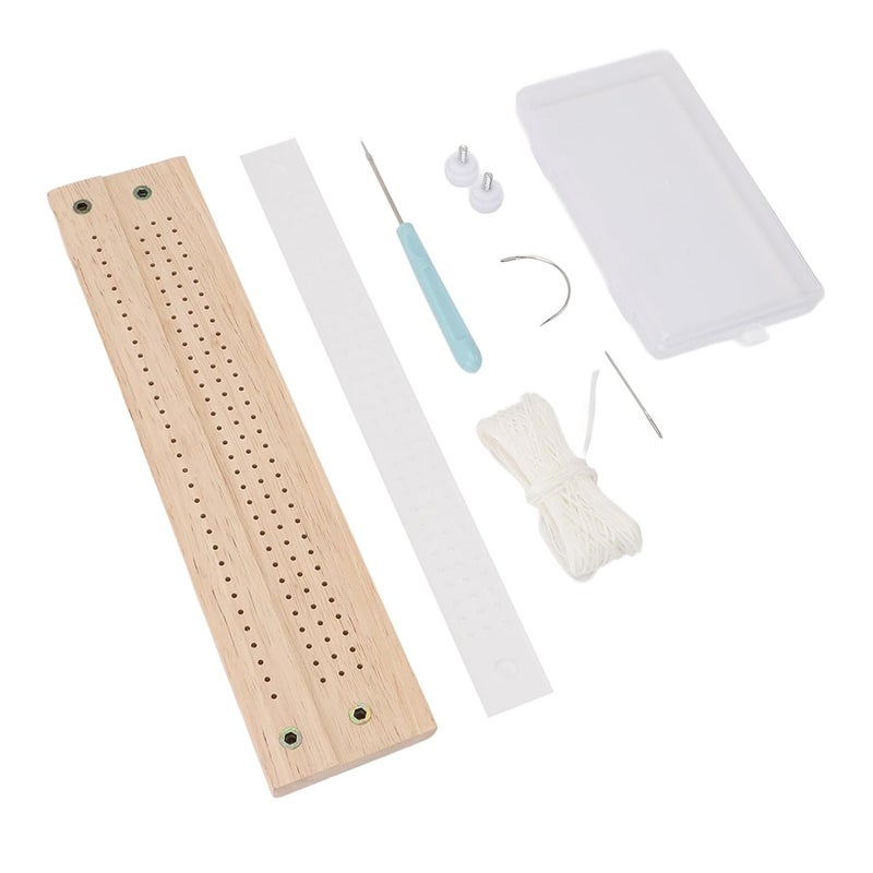 Book Binding Kit, Punch Guide Cradle Stand with Oak Wood & Plastic, 15m Wax Rope - Efficient Hole Punching, Ideal for Junk Journals & Bookbinding Supplies - Image 2