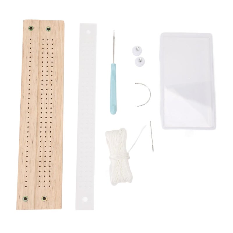 Book Binding Kit, Punch Guide Cradle Stand with Oak Wood & Plastic, 15m Wax Rope - Efficient Hole Punching, Ideal for Junk Journals & Bookbinding Supplies - Image 1