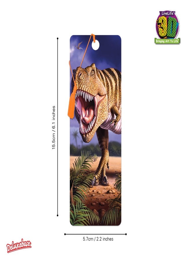 3D LiveLife Bookmark - T-Rex Attack from Deluxebase. Cute Lenticular Dinosaur Page Marker. Animal Themed Accessories for Book Lovers. Small Gifts for Men, Women, Writers and Teachers. - Image 3