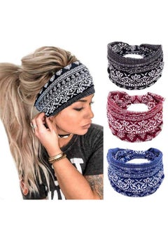 Boho Headbands Wide Knotted Hair Bands Fashion Printing Bandeau Travel Stretchy Cotton Headband Sport Yoga Hair Accessories For Women And Girls (A) - pzsku/Z594399CFB1A55142F410Z/45/_/1734183038/ec1a0fd3-8ff5-468d-9d37-b0c239f97a66