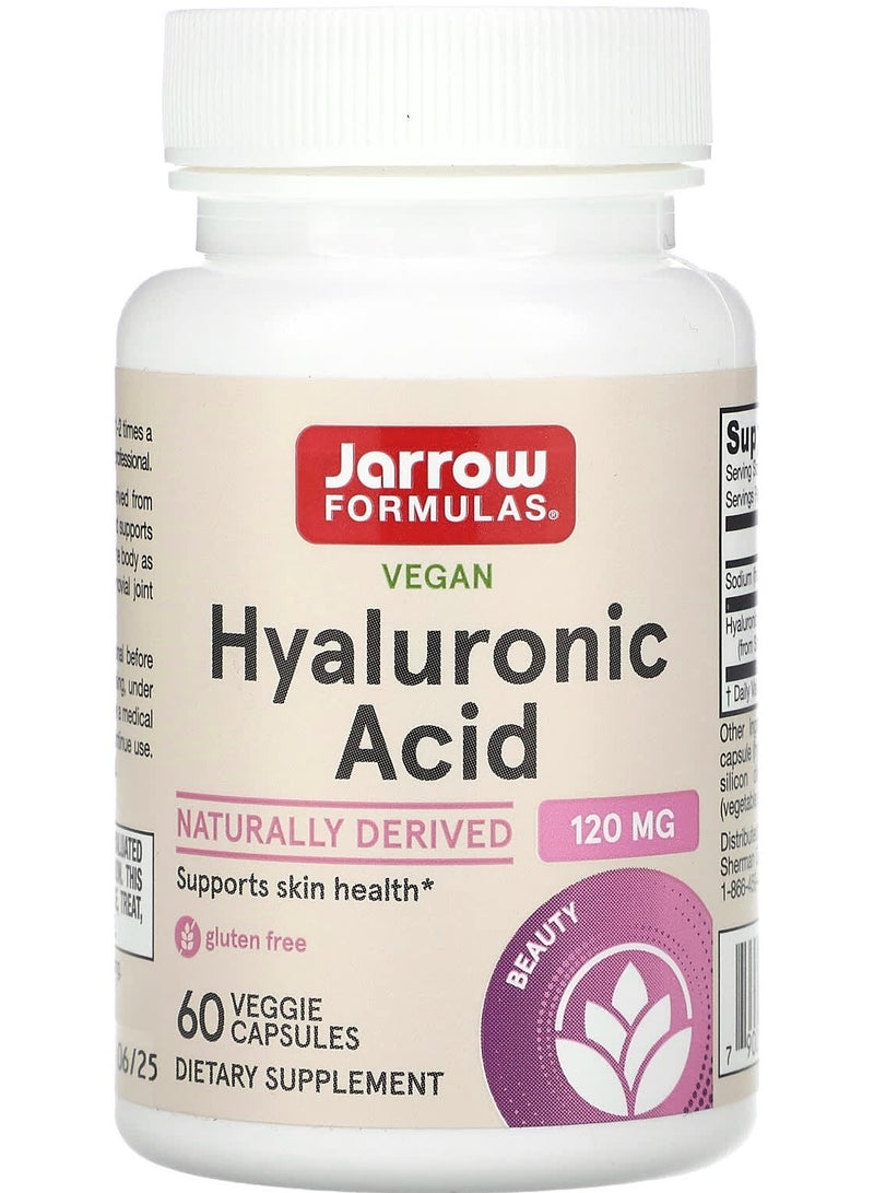 jarrow formulas Vegan Hyaluronic Acid, 120 mg, 60 Veggie Capsules (60 mg per Capsule)