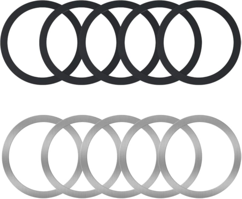 Magnetic Wireless Charger Universal - Metal Rings with Sticker, 2 Colours Ultra Thin Metal Rings Compatible with MagSafe Wireless Charger Car Charger on Most (10 Pieces)