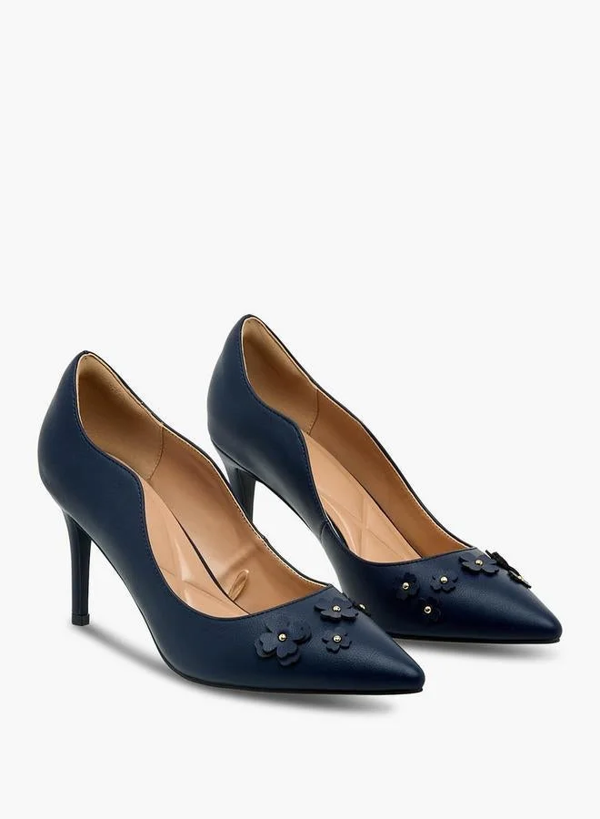 سيليست Women Floral Applique Stiletto Heel Pumps