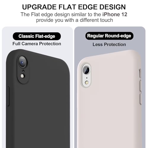 Vooii Compatible with iPhone XR Case, Upgraded Liquid Silicone with [Flat Edges] [Camera Protection] [Soft Anti-Scratch Microfiber Lining] Phone Case for iPhone 10 XR 6.1 inch - Black - Image 3