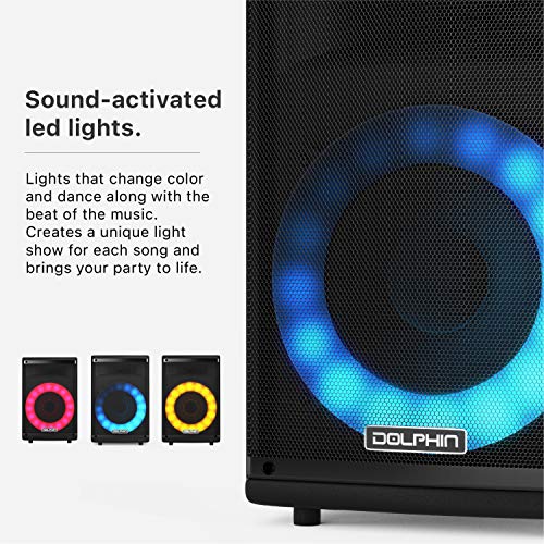Dolphin SP-807RBT Bluetooth Karaoke Speaker: Powerful, Portable Sound with Microphone, Dynamic Spin Lights & Crystal-Clear Audio for Parties - Image 2