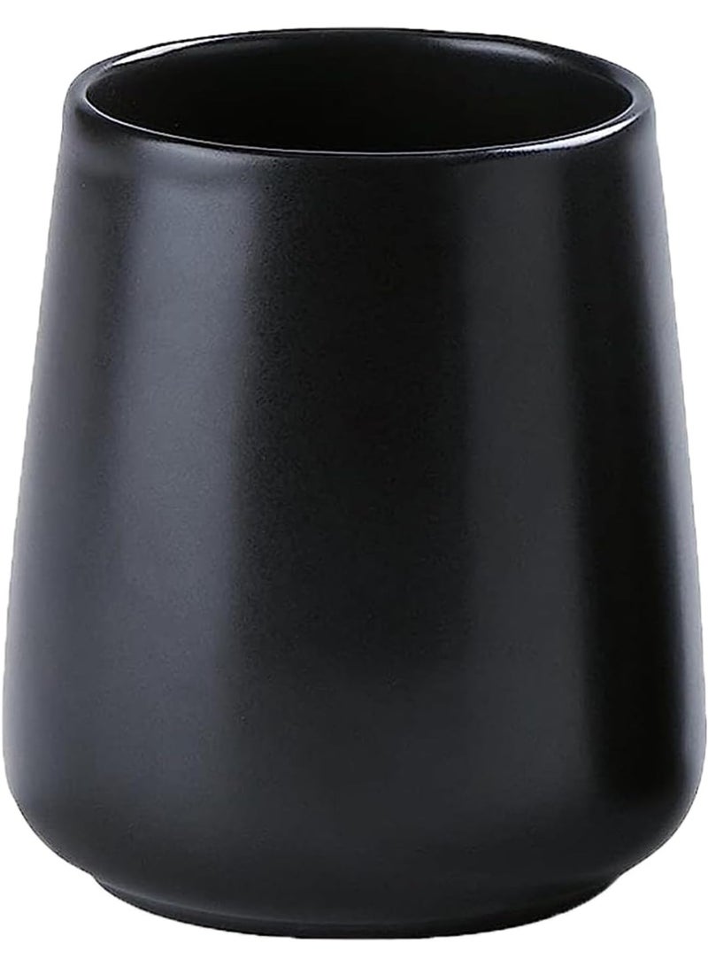 Matte Black Ceramic Toothbrush Holder - Tooth Brushing Holders Set, Toothbrush and Toothpaste Holder Organizer for Bathroom Countertop, Makeup Brush Holder, Pen Holder for Home Desktop Storage - Image 1