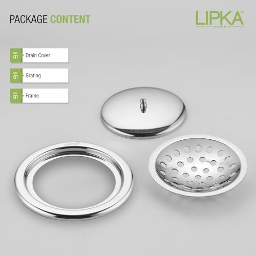 LIPKA 5-Inch Round Floor Drain with Lid | Premium Stainless Steel Bathroom Floor Drainer Cover | Shower Drain Trap for Kitchen, Balcony, Toilet, Bathoom | Anti-Clog, Rust-Resistant, Heavy-Duty - Image 5
