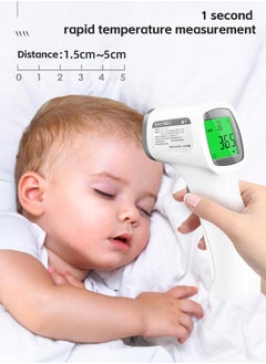 Fazza Digital Non-Contact Infrared Thermometer, 4 Modes, with Sound Warning, Store 32 Measurement Results, Measure Forehead, Body, Object Temperature (White and Gray)  - Image 3