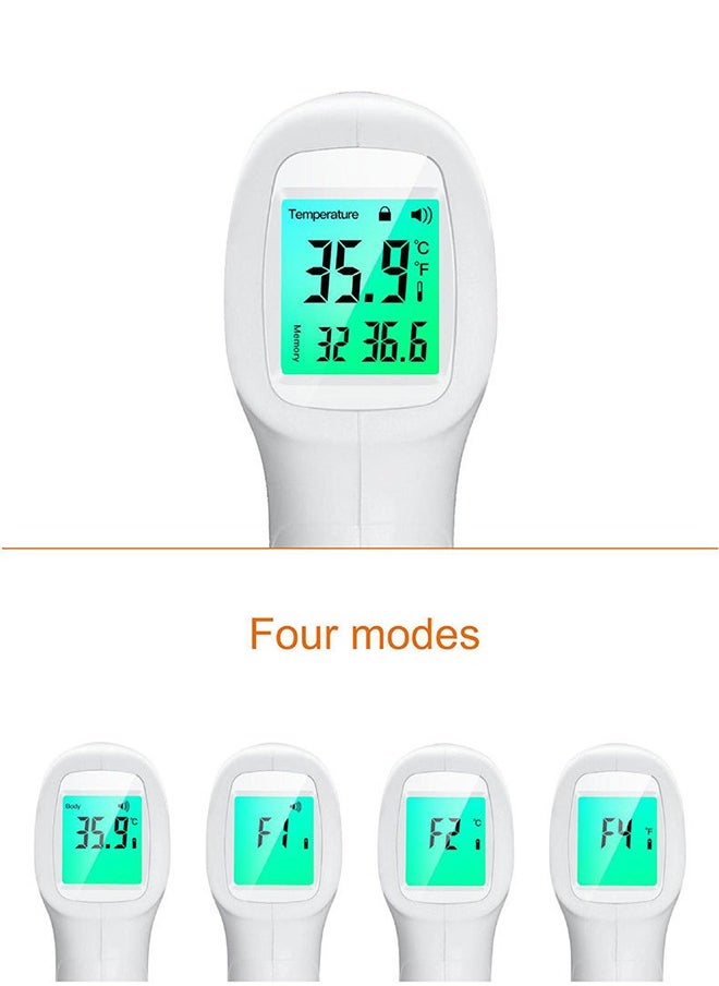 Fazza - Digital Non-Contact Infrared Thermometer, 4 Modes, with Sound Warning, Store 32 Measurement Results, Measure Forehead, Body, Object Temperature (White and Gray) - Image 1