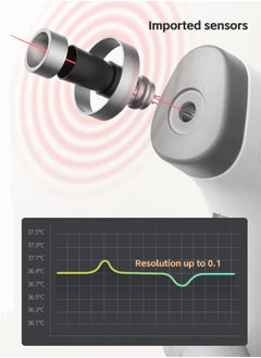 Fazza Digital Non-Contact Infrared Thermometer, 4 Modes, with Sound Warning, Store 32 Measurement Results, Measure Forehead, Body, Object Temperature (White and Gray)  - Image 5