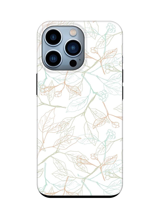 Tough Pro Series Case for Apple iPhone 14 Pro Dual Layer hybrid PC & TPU Customized Mobile Cover Shield with inner TPU protection Matte Finish - Delicate Sprigs