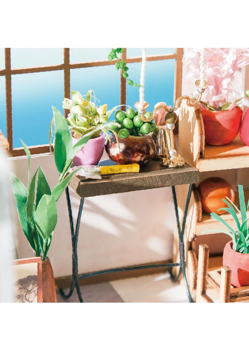 Robotime Rolife Emily's Flower Shop Miniature House DG145, Assembly Brain Teaser 3D Wooden Puzzle DIY Build Model Crafts Kits, Unique Home Decor Birthday Gifts for Teens or Adults - Image 3