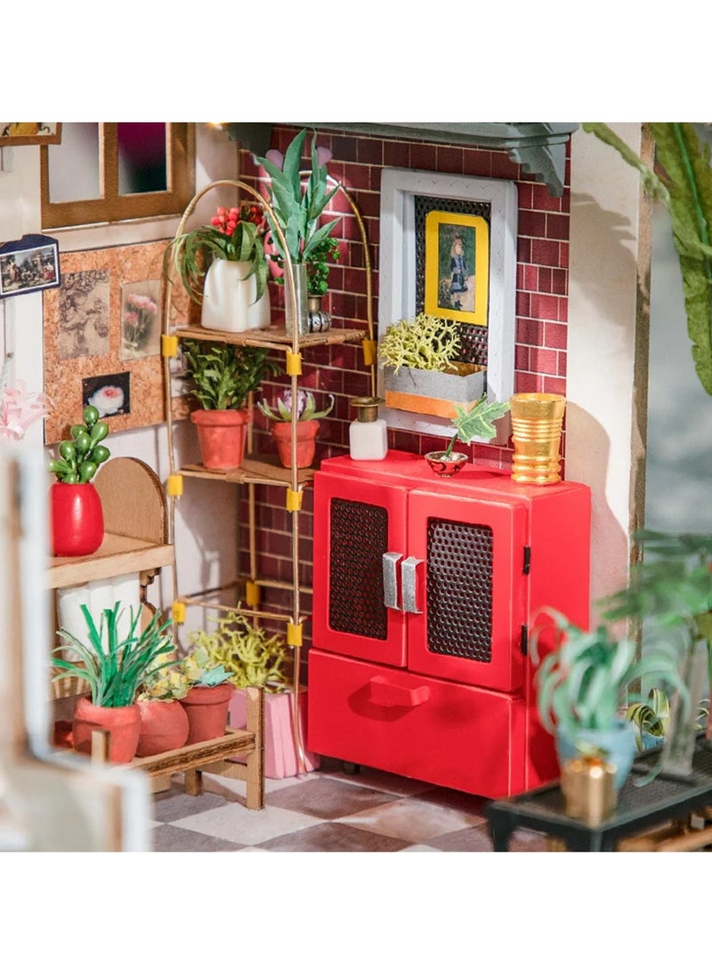 Robotime Rolife Emily's Flower Shop Miniature House DG145, Assembly Brain Teaser 3D Wooden Puzzle DIY Build Model Crafts Kits, Unique Home Decor Birthday Gifts for Teens or Adults - Image 4