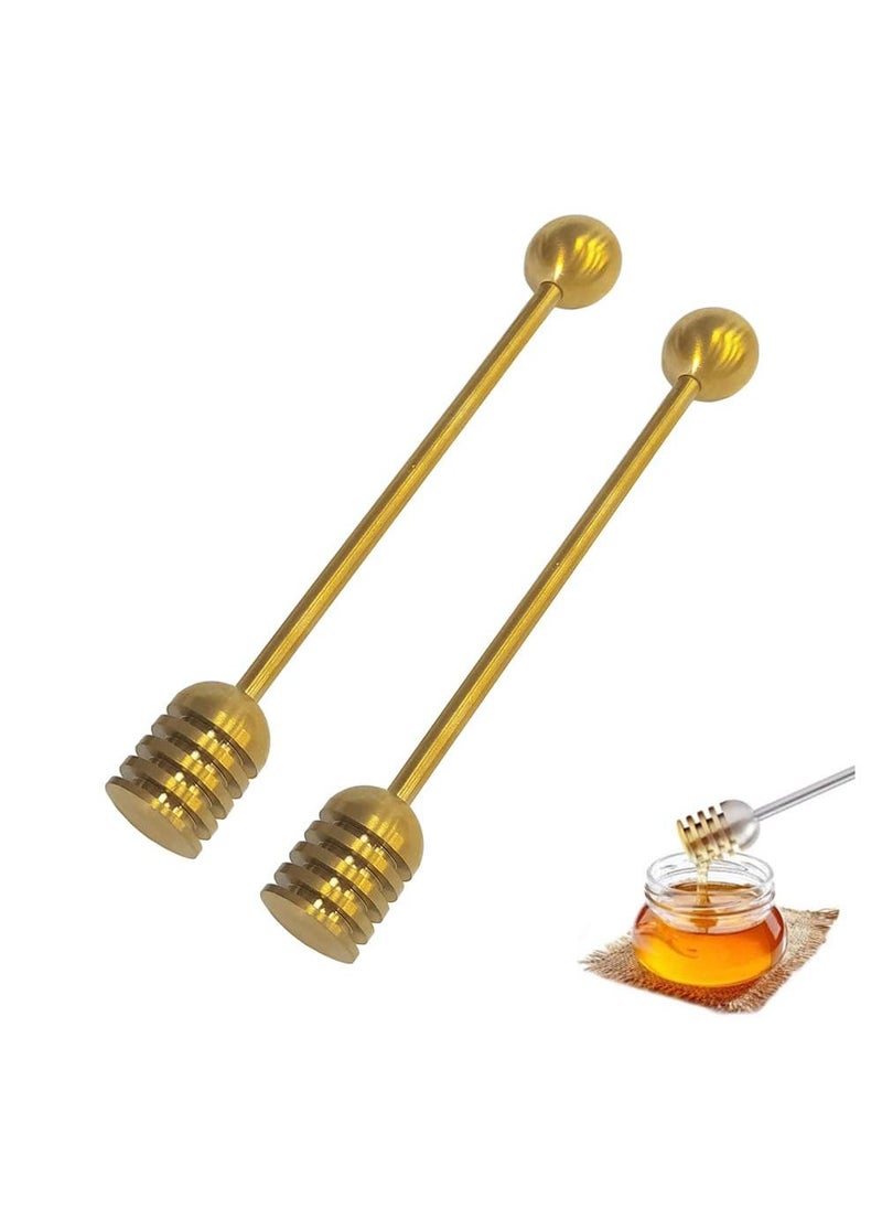 Generic 2 Pieces Stainless Steel Honey Dipper Stick, 6.3 Inch Honey Wand Server, Removable Honeycomb Stick for Honey Pot Dispense Honey, Wedding Party Favors Birthday Gift  - Image 1