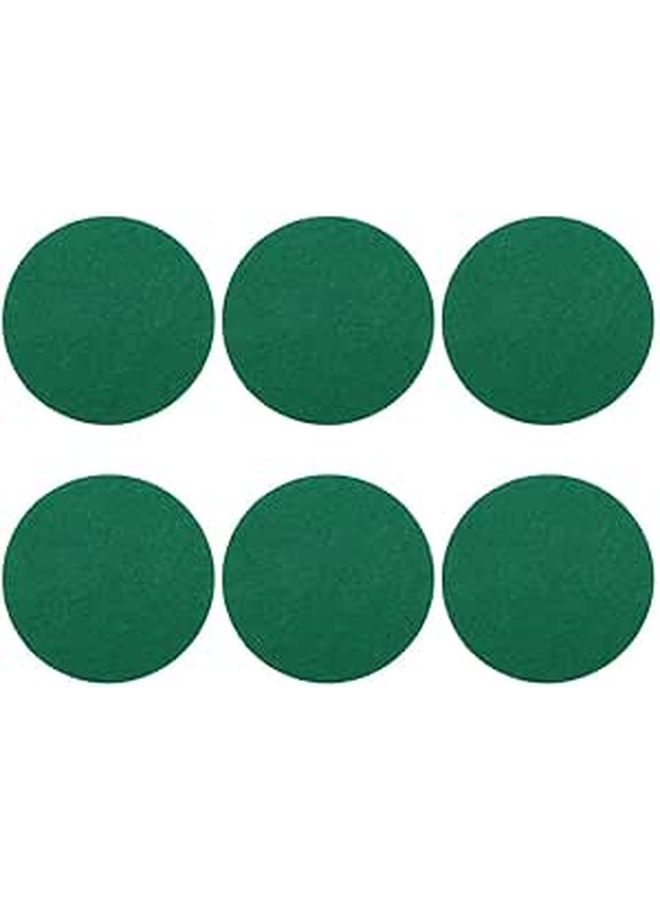 Green Self Adhesive Replacement Felt Pads 94mm Round 6 Pieces For Air Hockey Table - Image 1