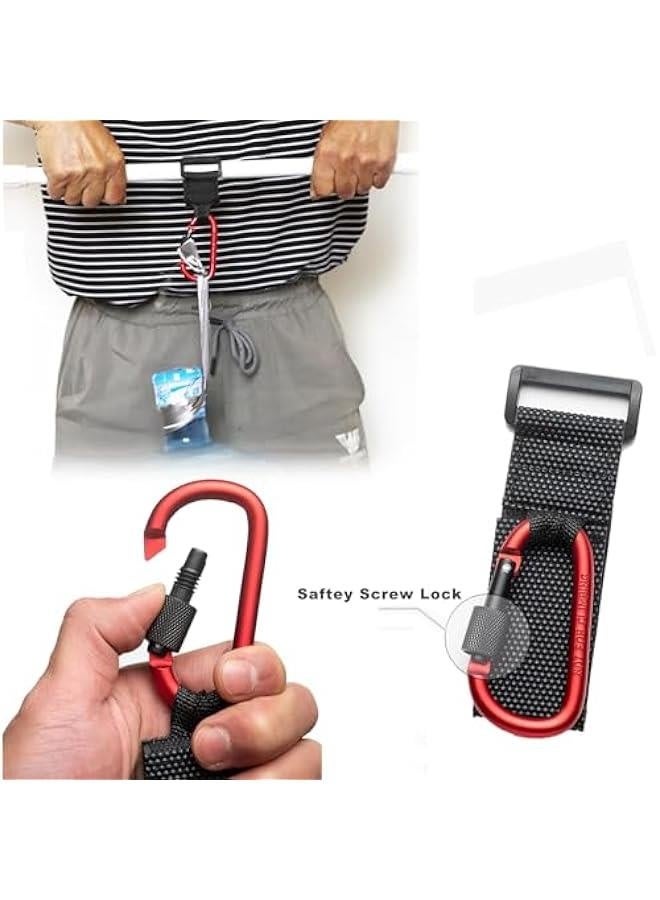 4 Pack UTV Hooks for Hanging Headsets, Helmet and Goggles,Multipurpose D Clips Clasp Hanger Heavy Duty Strap Lock, Handlebar Hook for E-Bike Scooters Bicycle Stroller (2 Black and 2 Red) - Image 5