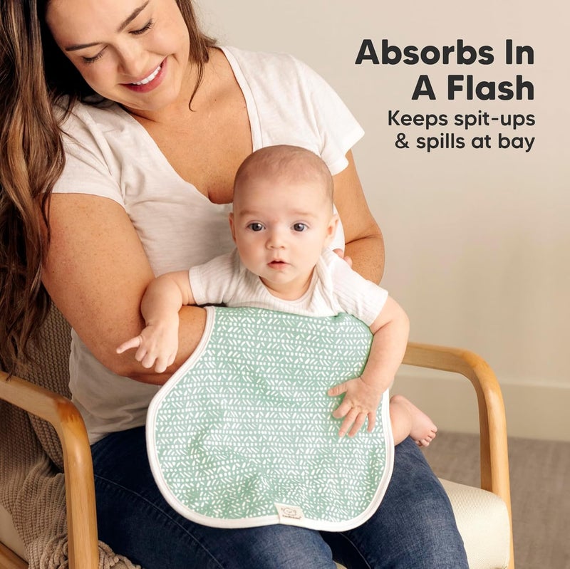 KeaBabies 4Pack Baby Burp Cloths Baby Girl Boy  Organic Cotton Burp Cloth Extra Large Absorbent Soft Burping Cloths  Bibs Set for Babies Newborn Burp Clothes Thick Burp Rags Nordic - Image 4