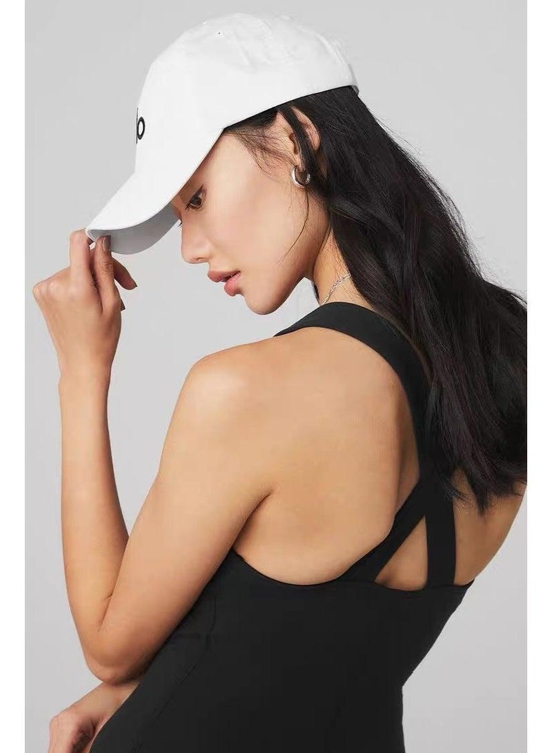 Alo Yoga Unisex Baseball Cap - Adjustable Embroidered Logo Dad Hat, Breathable Cotton Sun Hat for Sports, Casual & Daily Wear - White - Image 5