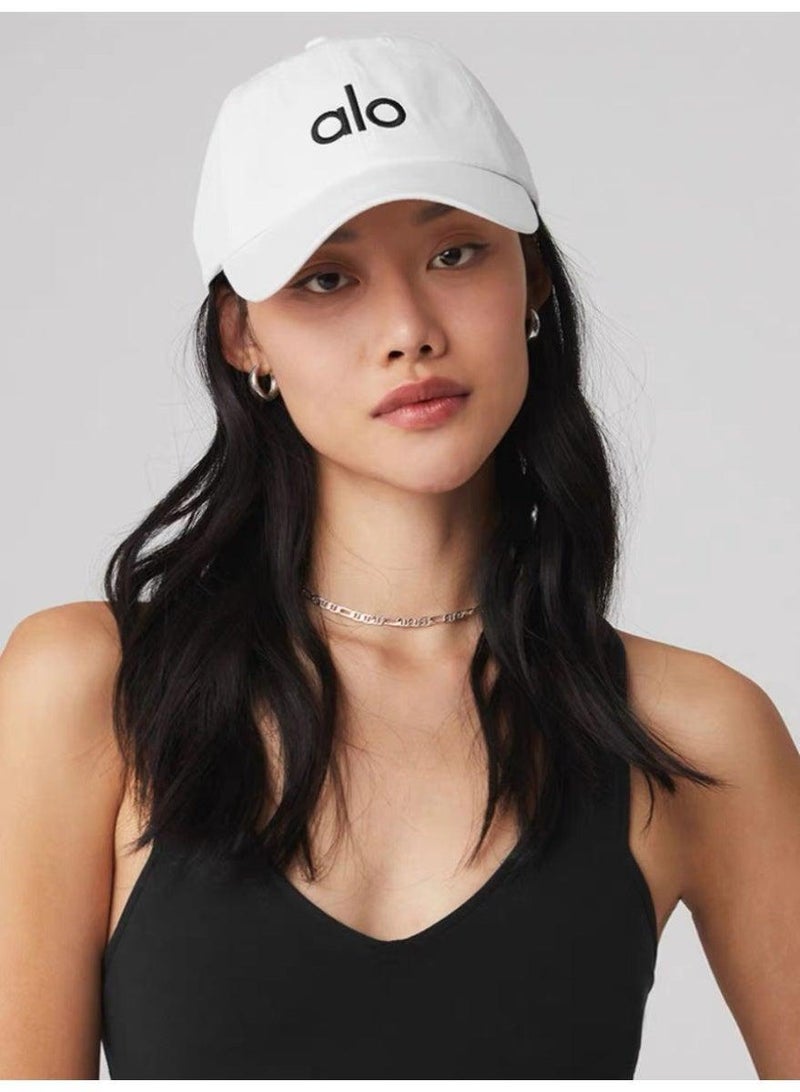 Alo Yoga Unisex Baseball Cap - Adjustable Embroidered Logo Dad Hat, Breathable Cotton Sun Hat for Sports, Casual & Daily Wear - White - Image 3