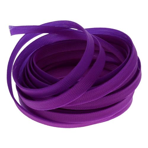 Heyiarbeit 10m/32.8ft PET Expandable Braid Cable Sleeving Flexible Wire Mesh Sleeve Purple 12mm - Image 1