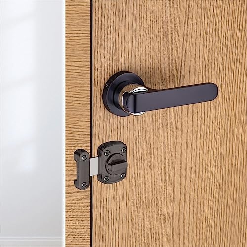 Sardar Nester Black Finish Mortise Door Lock Set for Main Door With 3 Brass Keys - Handle Lock for Bedroom, Home, Office, Hotel (With Rotary Latch) - Image 1