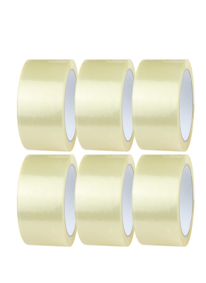 MARKQ Clear Packing Tape, 2 inches x 50 yards Strong Heavy Duty Packaging Tape for Sealing Parcel Boxes, Moving Boxes Houses, Large Postal Bags, Office Supplies [6 Rolls]  - Image 1