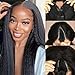 Nadula 10A V Part Kinky Straight Wig Human Hair No Leave Out Upgraded U Part Glueless Wigs for Women,Brazilian Yaki Straight V Part Human Hair Beginner Friendly Wig 150% Density 22inch - Image 2