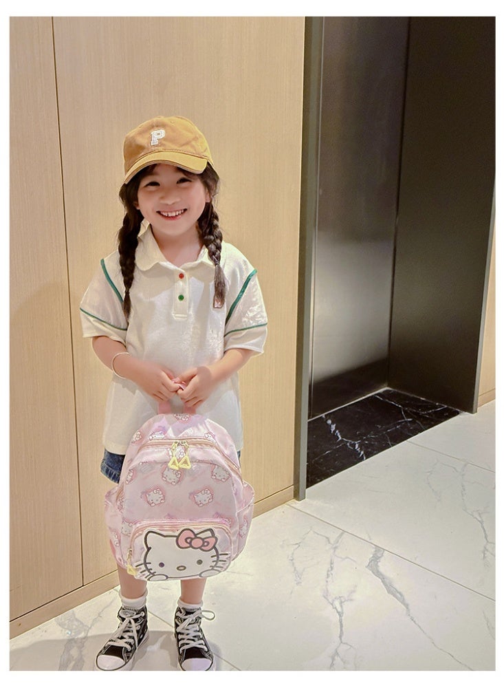حقيبة ظهر للأطفال بنمط هالو كيتي الوردي حقيبة مدرسة ابتدائية حقيبة مدرسية خفيفة الوزن ذات سعة كبيرة حقيبة ظهر للسفر في اله - Image 2